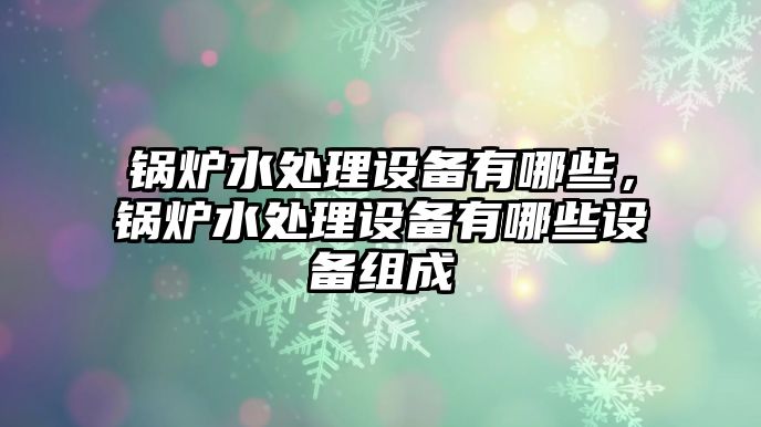 鍋爐水處理設(shè)備有哪些，鍋爐水處理設(shè)備有哪些設(shè)備組成