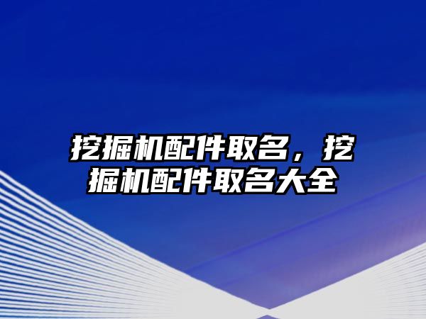 挖掘機配件取名，挖掘機配件取名大全