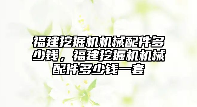 福建挖掘機機械配件多少錢，福建挖掘機機械配件多少錢一套