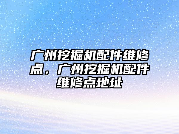 廣州挖掘機(jī)配件維修點(diǎn)，廣州挖掘機(jī)配件維修點(diǎn)地址