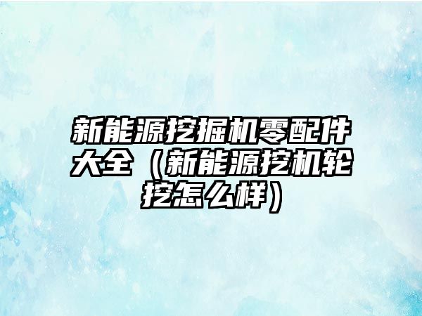 新能源挖掘機零配件大全（新能源挖機輪挖怎么樣）