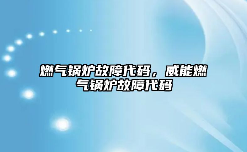 燃?xì)忮仩t故障代碼，威能燃?xì)忮仩t故障代碼