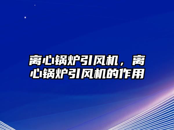 離心鍋爐引風(fēng)機(jī)，離心鍋爐引風(fēng)機(jī)的作用