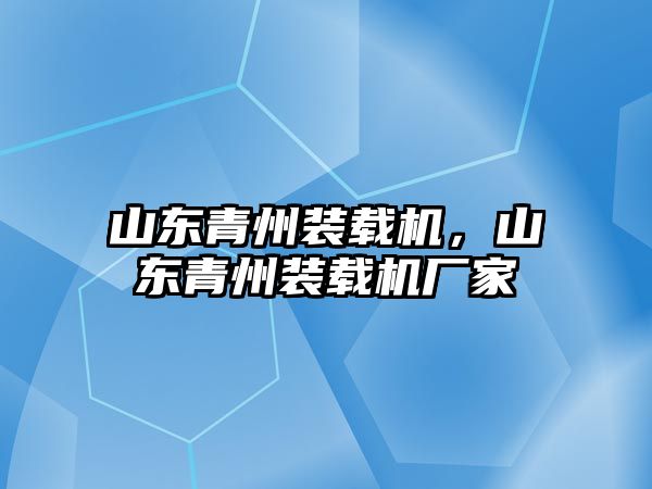 山東青州裝載機，山東青州裝載機廠家