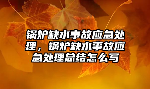 鍋爐缺水事故應(yīng)急處理，鍋爐缺水事故應(yīng)急處理總結(jié)怎么寫