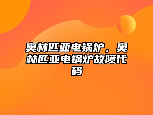 奧林匹亞電鍋爐，奧林匹亞電鍋爐故障代碼