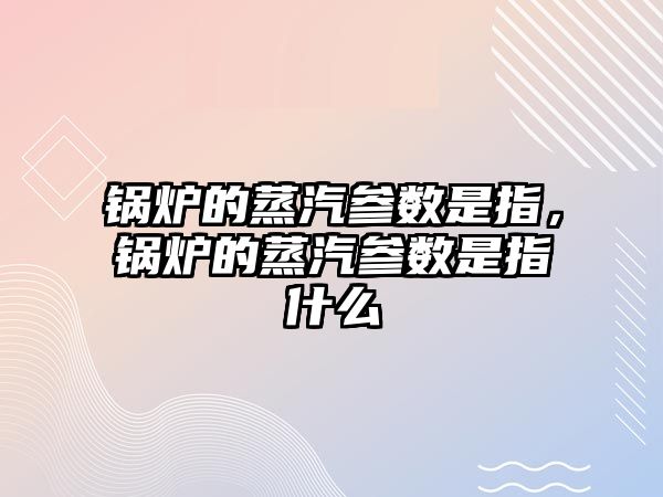 鍋爐的蒸汽參數(shù)是指，鍋爐的蒸汽參數(shù)是指什么