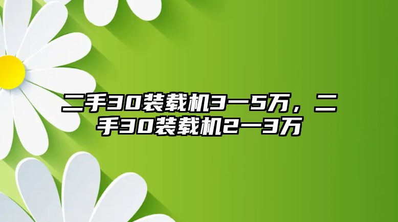 二手30裝載機3一5萬，二手30裝載機2一3萬