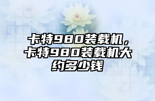 卡特980裝載機(jī)，卡特980裝載機(jī)大約多少錢(qián)