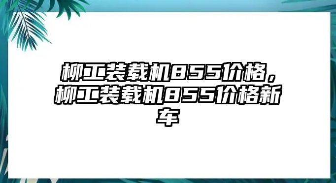 柳工裝載機855價格，柳工裝載機855價格新車