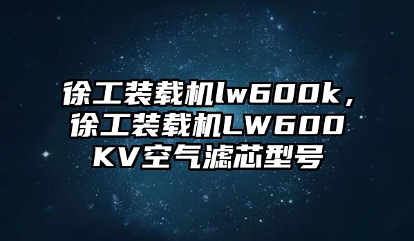 徐工裝載機lw600k，徐工裝載機LW600KV空氣濾芯型號