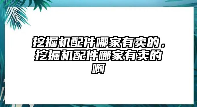 挖掘機(jī)配件哪家有賣的，挖掘機(jī)配件哪家有賣的啊