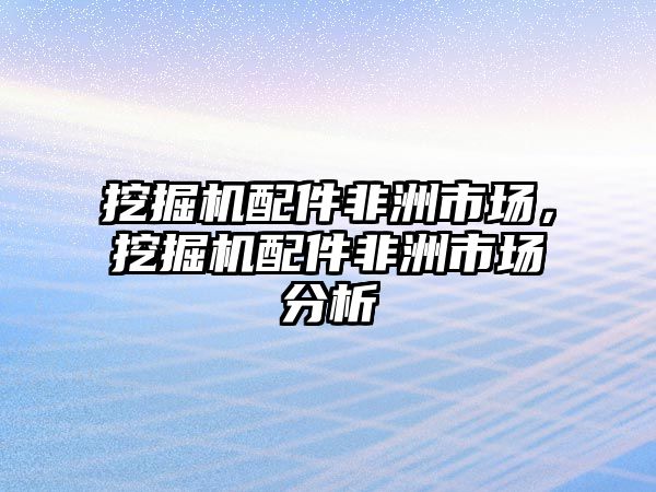 挖掘機配件非洲市場，挖掘機配件非洲市場分析