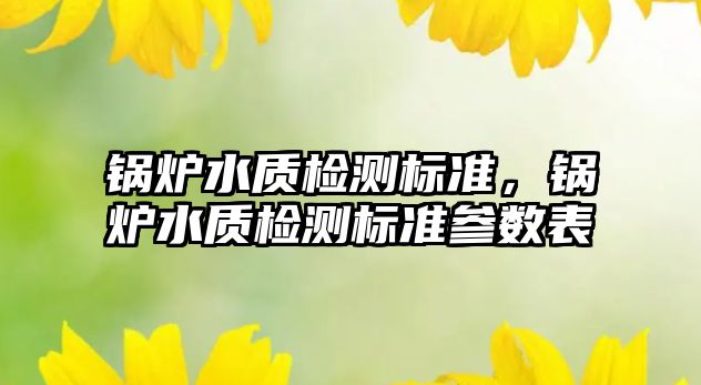 鍋爐水質(zhì)檢測(cè)標(biāo)準(zhǔn)，鍋爐水質(zhì)檢測(cè)標(biāo)準(zhǔn)參數(shù)表