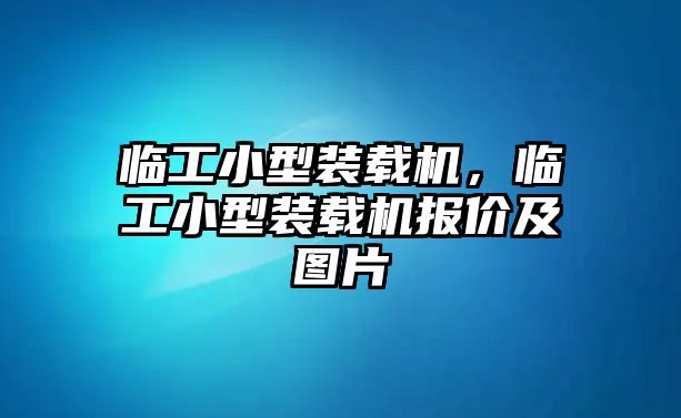 臨工小型裝載機(jī)，臨工小型裝載機(jī)報(bào)價(jià)及圖片