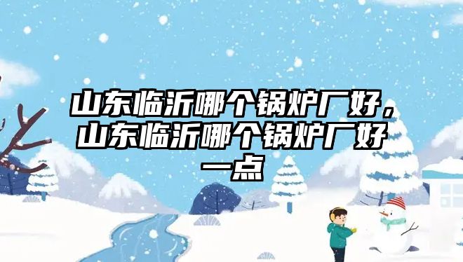 山東臨沂哪個鍋爐廠好，山東臨沂哪個鍋爐廠好一點