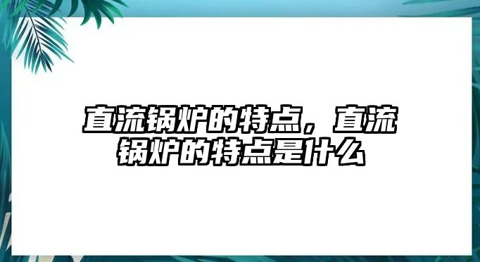 直流鍋爐的特點，直流鍋爐的特點是什么