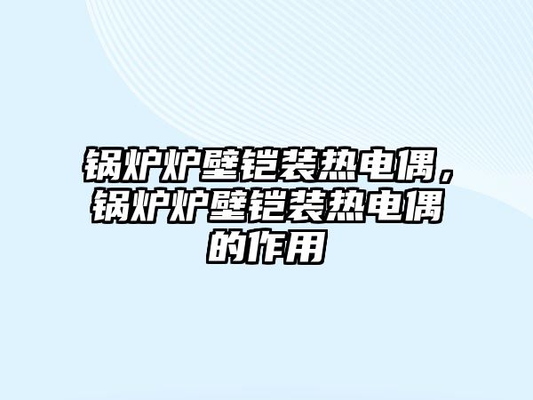 鍋爐爐壁鎧裝熱電偶，鍋爐爐壁鎧裝熱電偶的作用