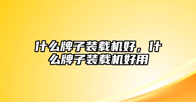 什么牌子裝載機(jī)好，什么牌子裝載機(jī)好用