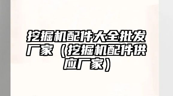 挖掘機配件大全批發(fā)廠家（挖掘機配件供應廠家）