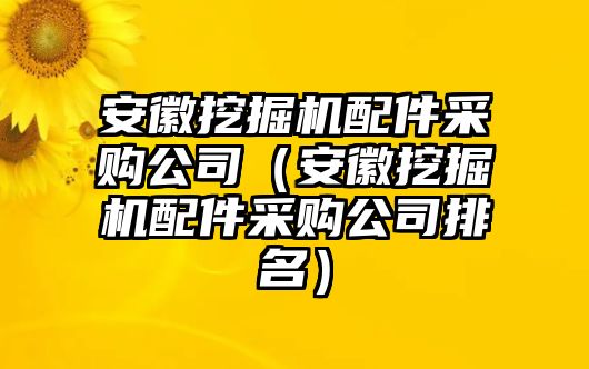 安徽挖掘機(jī)配件采購(gòu)公司（安徽挖掘機(jī)配件采購(gòu)公司排名）