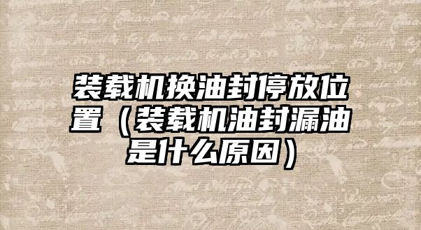 裝載機換油封停放位置（裝載機油封漏油是什么原因）