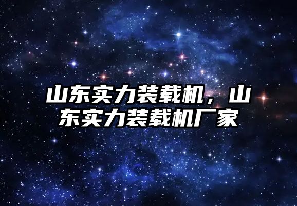 山東實力裝載機，山東實力裝載機廠家