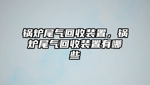 鍋爐尾氣回收裝置，鍋爐尾氣回收裝置有哪些