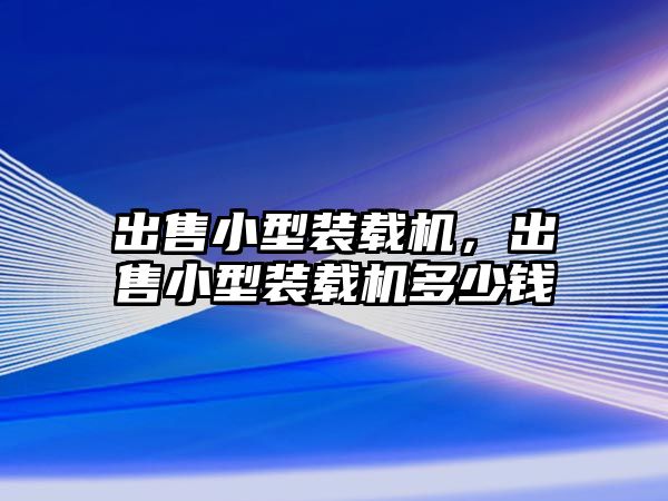 出售小型裝載機，出售小型裝載機多少錢