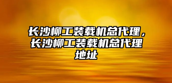 長沙柳工裝載機總代理，長沙柳工裝載機總代理地址