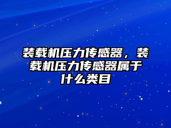 裝載機(jī)壓力傳感器，裝載機(jī)壓力傳感器屬于什么類目