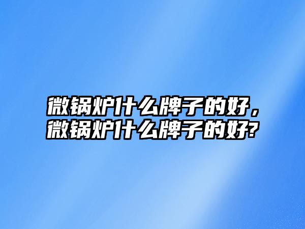 微鍋爐什么牌子的好，微鍋爐什么牌子的好?