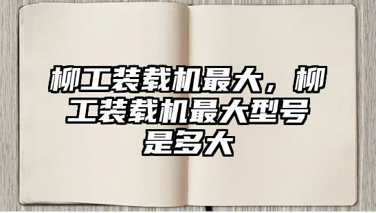 柳工裝載機(jī)最大，柳工裝載機(jī)最大型號(hào)是多大