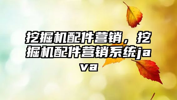 挖掘機配件營銷，挖掘機配件營銷系統(tǒng)java