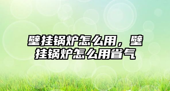 壁掛鍋爐怎么用，壁掛鍋爐怎么用省氣