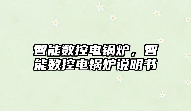 智能數(shù)控電鍋爐，智能數(shù)控電鍋爐說明書