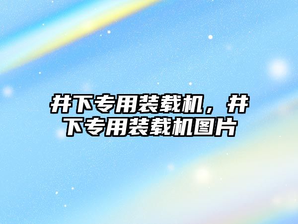 井下專用裝載機(jī)，井下專用裝載機(jī)圖片