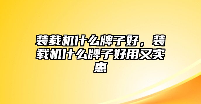 裝載機(jī)什么牌子好，裝載機(jī)什么牌子好用又實(shí)惠