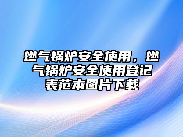 燃氣鍋爐安全使用，燃氣鍋爐安全使用登記表范本圖片下載