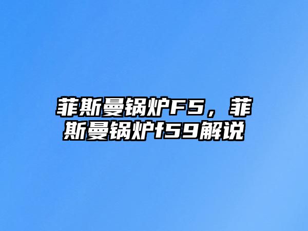 菲斯曼鍋爐F5，菲斯曼鍋爐f59解說(shuō)