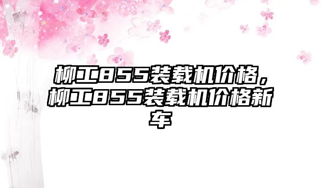 柳工855裝載機價格，柳工855裝載機價格新車