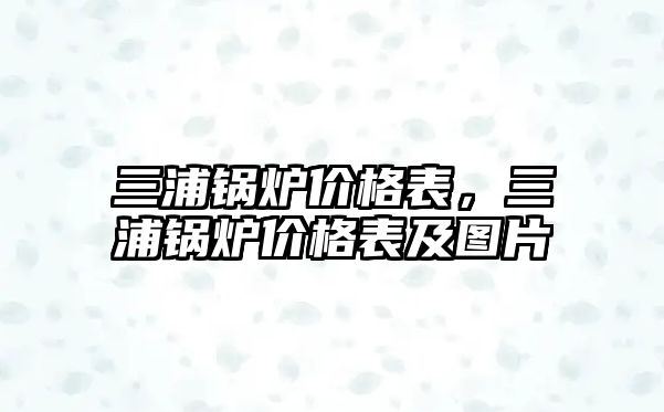 三浦鍋爐價格表，三浦鍋爐價格表及圖片