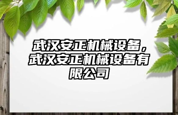 武漢安正機械設備，武漢安正機械設備有限公司