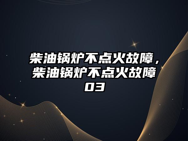 柴油鍋爐不點(diǎn)火故障，柴油鍋爐不點(diǎn)火故障03