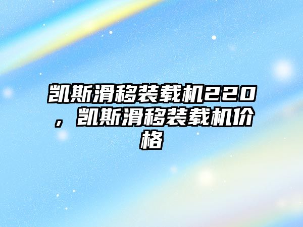 凱斯滑移裝載機220，凱斯滑移裝載機價格