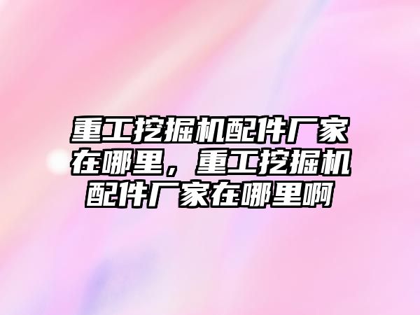 重工挖掘機配件廠家在哪里，重工挖掘機配件廠家在哪里啊