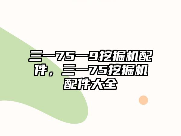 三一75一9挖掘機配件，三一75挖掘機配件大全