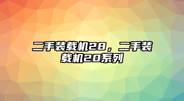 二手裝載機28，二手裝載機20系列