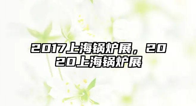 2017上海鍋爐展，2020上海鍋爐展