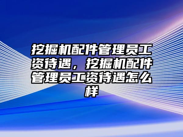 挖掘機(jī)配件管理員工資待遇，挖掘機(jī)配件管理員工資待遇怎么樣